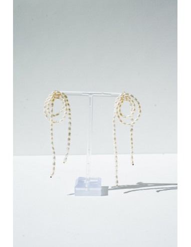 Poly - Modern natural pearl knot earrings Paris Déstockage Promo