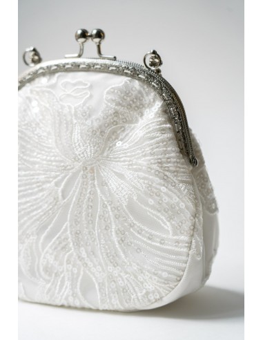 Silver Orchidée - Elegant and romantic bridal clutch Le MVP de beaucoup